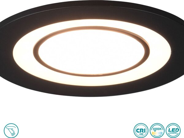 Φωτιστικό Σποτ Χωνευτό Trio Lighting Core 652510132 Μαύρο Ματ