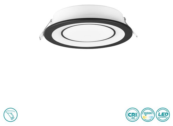 Φωτιστικό Σποτ Χωνευτό Trio Lighting Core 652610132 Μαύρο Ματ