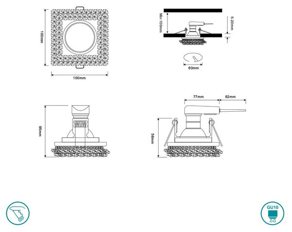 Φωτιστικό Σποτ Χωνευτό Trio Lighting Dolomite 651800152