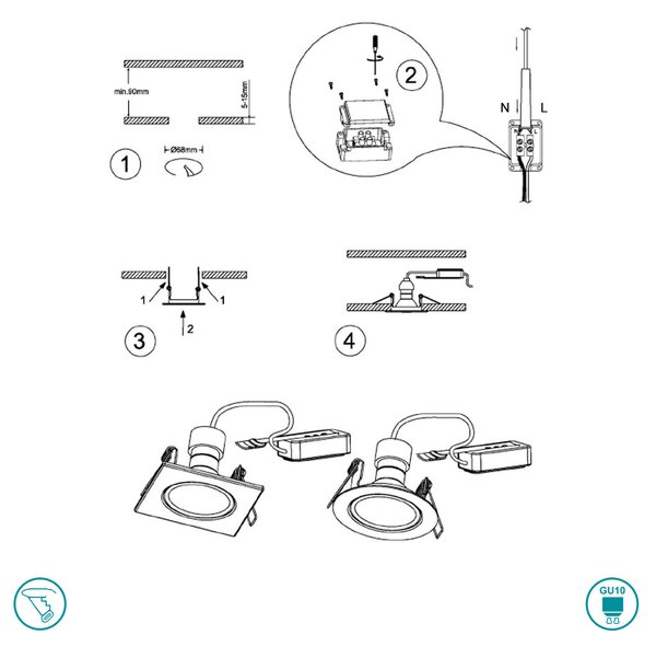 Φωτιστικό Σποτ Χωνευτό Κινητό Trio Lighting Jura 650100106 Χρώμιο