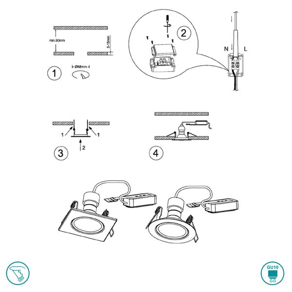 Φωτιστικό Σποτ Χωνευτό Κινητό Trio Lighting Jura 650100307 Νίκελ Ματ (ΣΕΤ 3 ΤΕΜ)