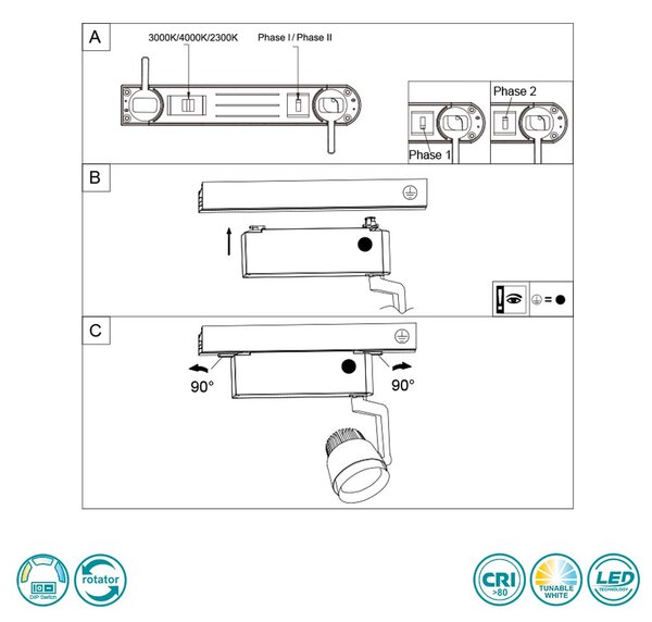 Σποτ Ράγας DUOline Trio Lighting Radiator 78030131 Λευκό Ματ