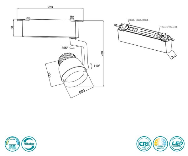 Σποτ Ράγας DUOline Trio Lighting Radiator 78030131 Λευκό Ματ