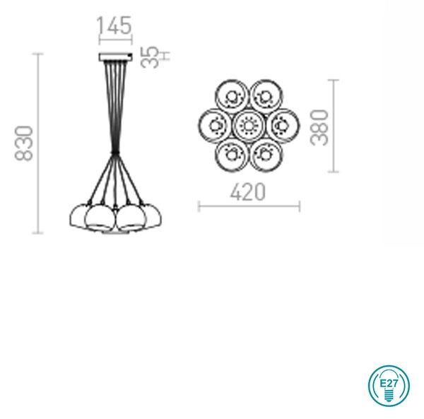 Φωτιστικό Κρεμαστό Rendl Light Astromet R11761 Χρώμιο