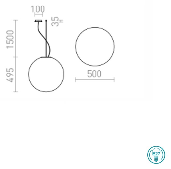 Φωτιστικό Κρεμαστό Rendl Light Lunea R11715 Χρώμιο