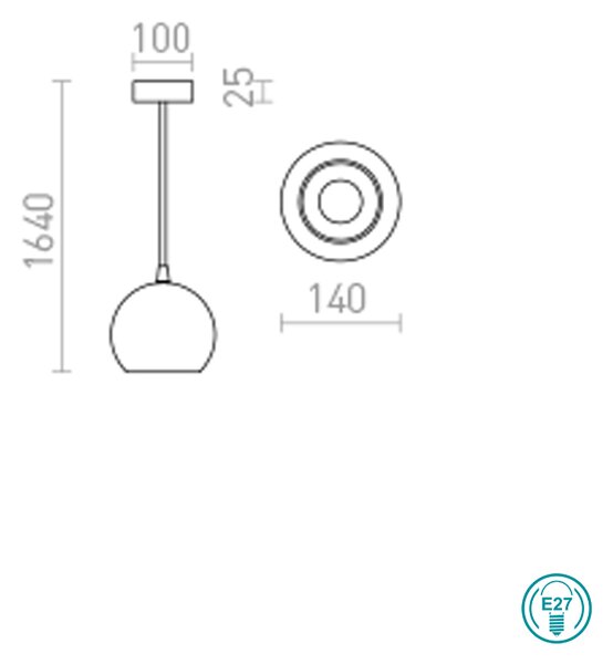 Φωτιστικό Κρεμαστό Rendl Light Copa R11824 Μαύρο