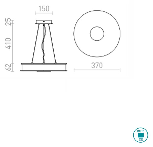 Φωτιστικό Κρεμαστό Rendl Light Asteri R10626 Χρώμιο