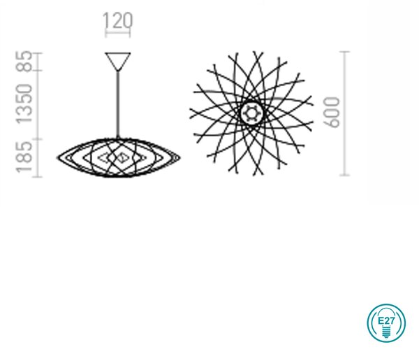 Φωτιστικό Κρεμαστό Rendl Light Kobe R12385 Λευκό