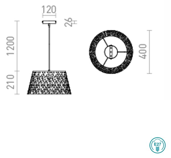 Φωτιστικό Κρεμαστό Rendl Light Bucky R13360 Λευκό