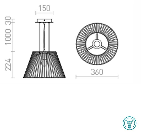 Φωτιστικό Κρεμαστό Rendl Light Vesco R10536 Μαύρο