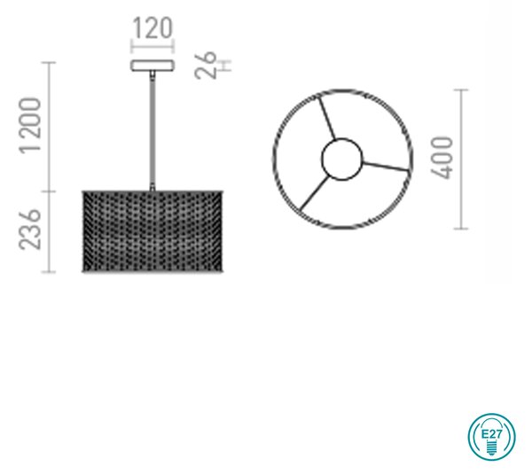 Φωτιστικό Κρεμαστό Rendl Light Fiatlux R13398 Μαύρο