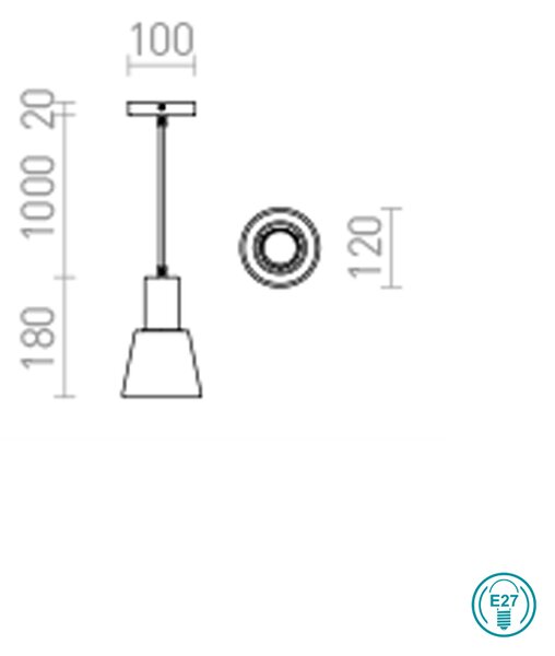 Φωτιστικό Κρεμαστό Rendl Light Icar R12418 Χρυσό