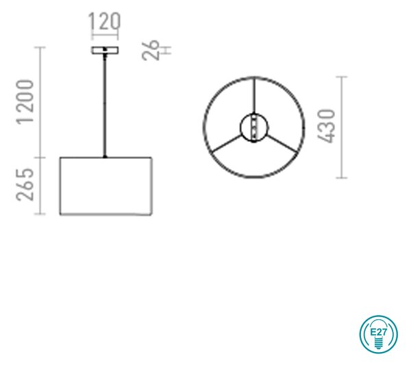 Φωτιστικό Κρεμαστό Rendl Light El Dorado R13359 Χρυσό