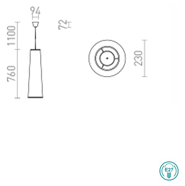 Φωτιστικό Κρεμαστό Rendl Light Esme R13276 Λευκό