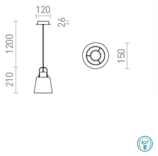 Φωτιστικό Κρεμαστό Rendl Light Choupette R13650 Μαύρο