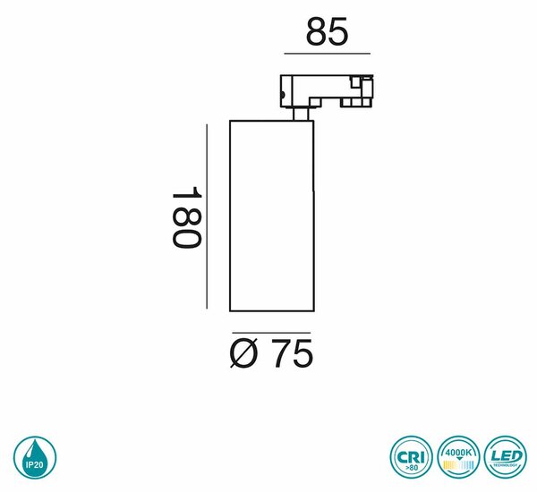 Φωτιστικό Σποτ Ράγας 3C Gea Luce Dimas GFA970N Λευκό Ματ (4000K)