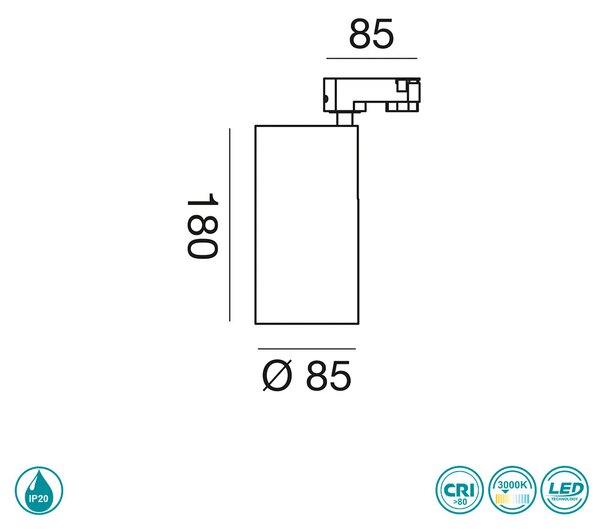 Φωτιστικό Σποτ Ράγας 3C Gea Luce Dimas GFA971C Λευκό Ματ (3000K)