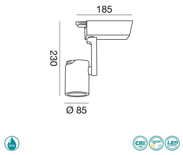 Φωτιστικό Σποτ Ράγας 3C Gea Luce Akina GFA940C Λευκό Ματ (3000K)