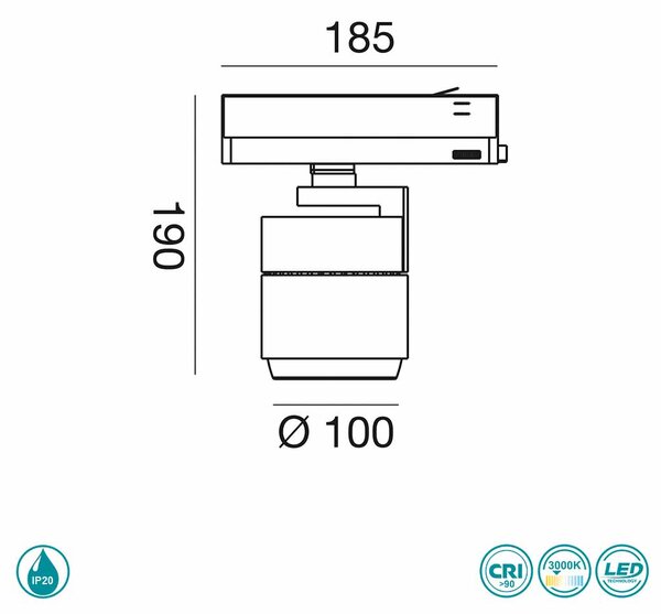 Φωτιστικό Σποτ Ράγας 3C Gea Luce Shu GFA990C Λευκό Σατινάτο (3000K)