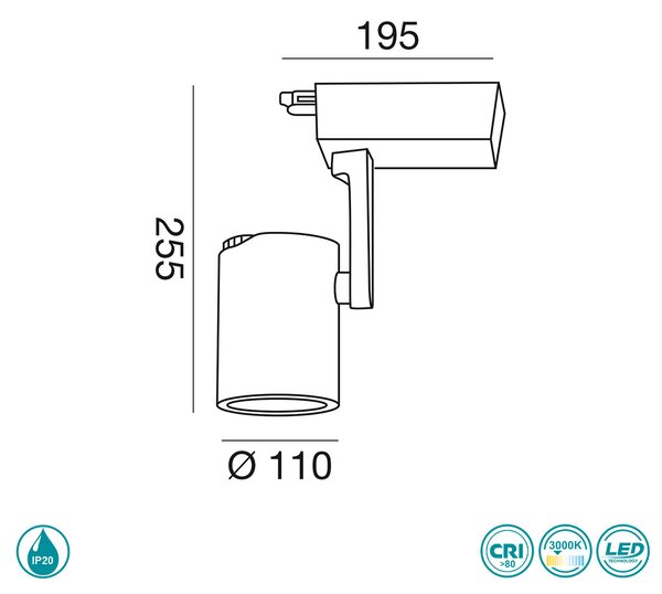 Φωτιστικό Σποτ Ράγας 3C Gea Luce Akina GFA942C Λευκό Ματ (3000K)