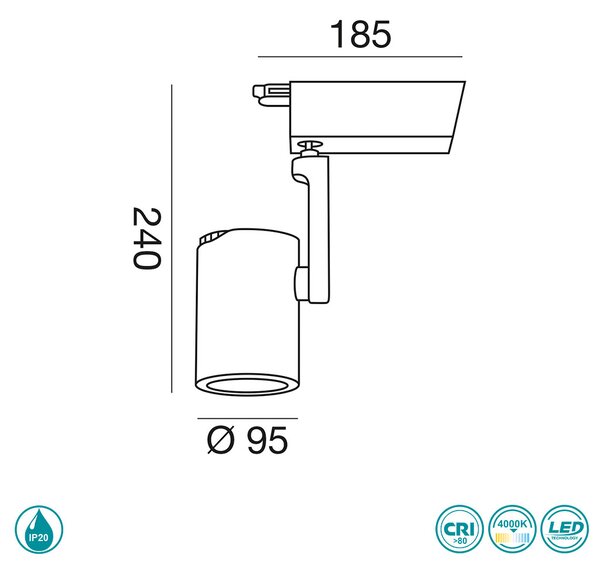 Φωτιστικό Σποτ Ράγας 3C Gea Luce Akina GFA941N Λευκό Ματ (4000K)