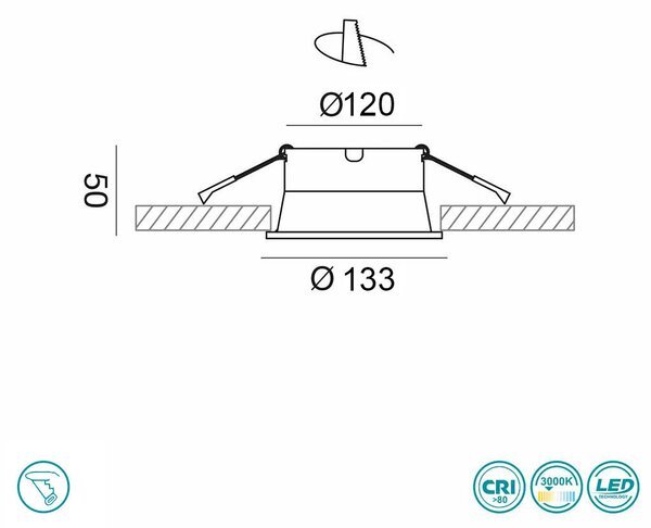 Φωτιστικό Σποτ Χωνευτό Gea Luce Vega GFA1051N Λευκό Σατινέ (4000K)