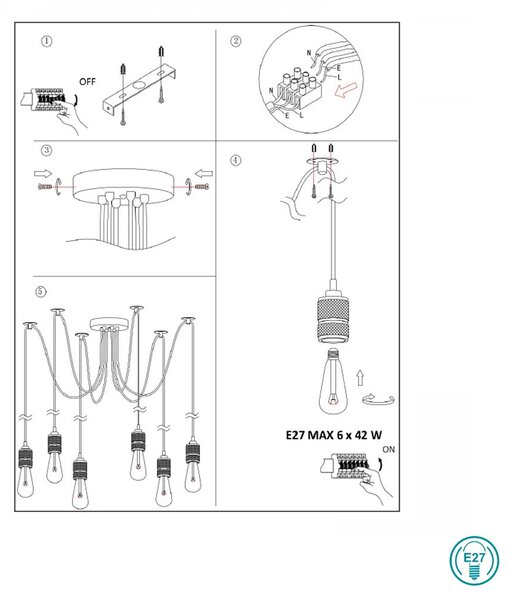 Φωτιστικό Κρεμαστό Rendl Light Cindy R12054 Μαύρο