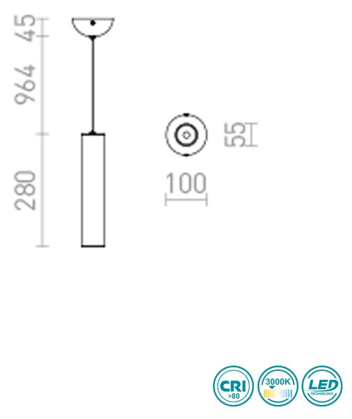 Φωτιστικό Κρεμαστό Rendl Light Riga R12456 Χρώμιο