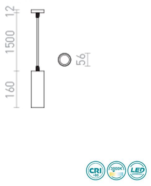 Φωτιστικό Κρεμαστό Rendl Light Mavro R13183 Χρυσό