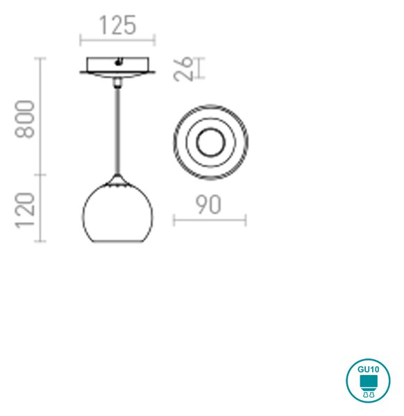 Φωτιστικό Κρεμαστό Rendl Light Desty R12085 Χαλκός