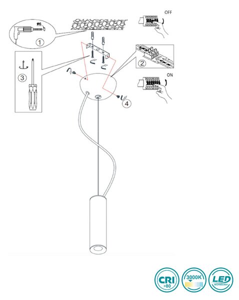 Φωτιστικό Κρεμαστό Rendl Light Riga R12458 Λευκό