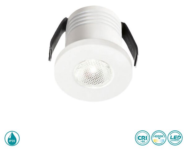 Φωτιστικό Σποτ Χωνευτό Gea Luce Glam GFA901N Λευκό Ματ(4000K)