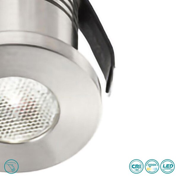 Φωτιστικό Σποτ Χωνευτό Gea Luce Glam GFA900C Νίκελ (3000K)