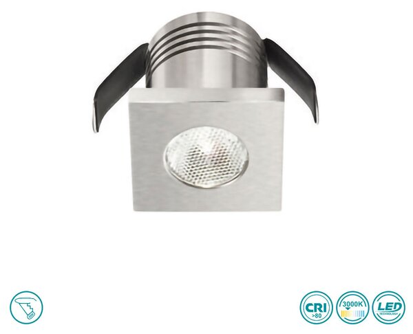 Φωτιστικό Σποτ Χωνευτό Gea Luce Glam GFA902C Νίκελ (3000K)