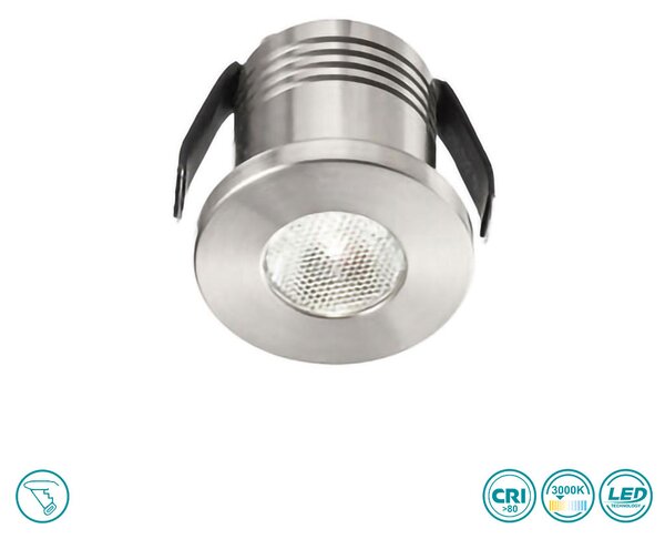 Φωτιστικό Σποτ Χωνευτό Gea Luce Glam GFA900C Νίκελ (3000K)