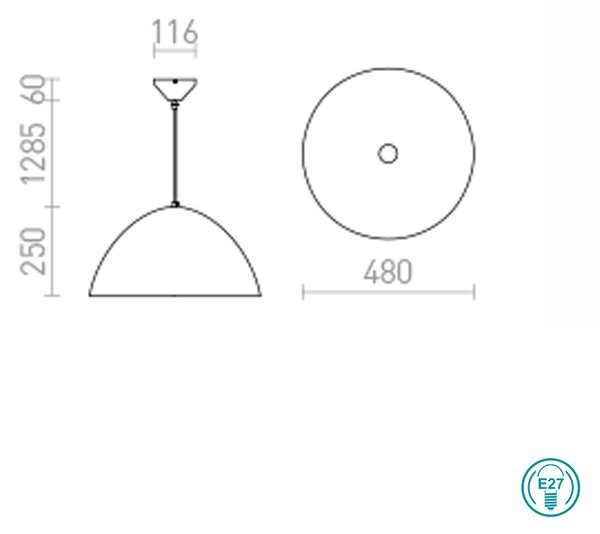 Φωτιστικό Κρεμαστό Rendl Light Merylyn R12447 Μαύρο