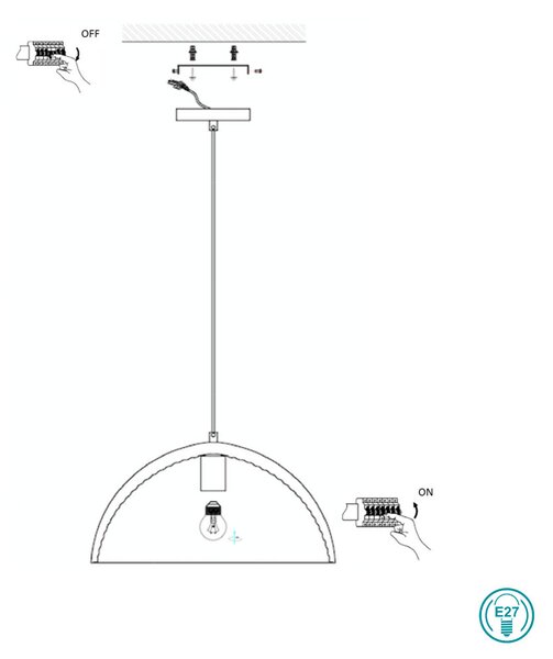 Φωτιστικό Κρεμαστό Rendl Light Carissima R11766 Μαύρο