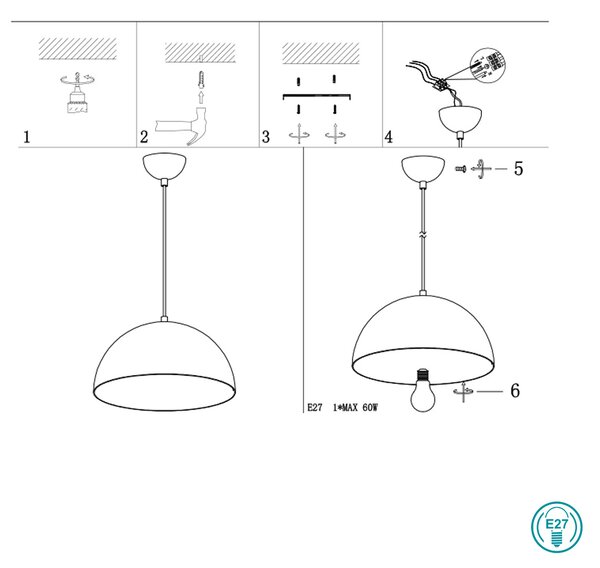 Φωτιστικό Κρεμαστό Rendl Light Monroe R11707 Λευκό