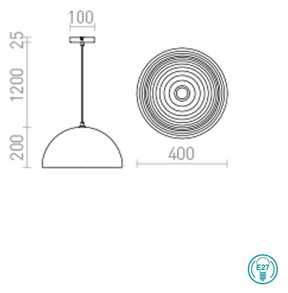 Φωτιστικό Κρεμαστό Rendl Light Carissima R11766 Μαύρο