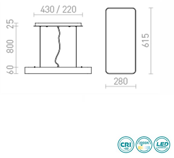 Φωτιστικό Κρεμαστό Rendl Light Mensa R10584 Λευκό