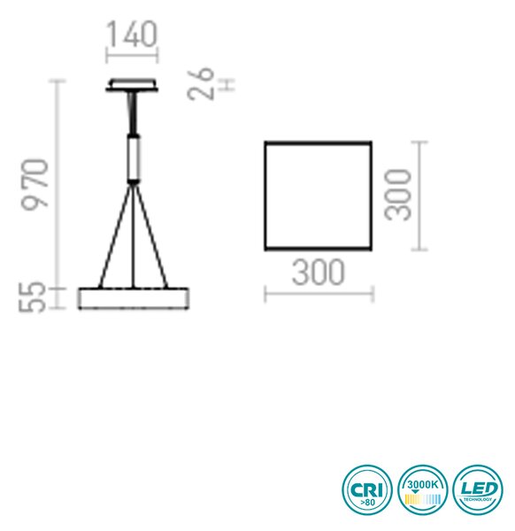 Φωτιστικό Κρεμαστό Rendl Light Larisa R12852 Λευκό