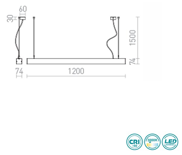 Φωτιστικό Κρεμαστό Ράγα Rendl Light Pesante R12720 Αλουμίνιο