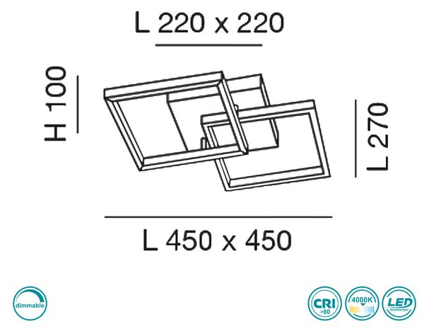 Φωτιστικό Οροφής Fabas Luce Bard 3394-29-102 Λευκό (4000K)