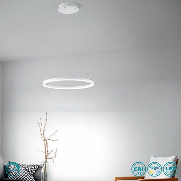 Φωτιστικό Κρεμαστό Fabas Luce Giotto 3508-42-102 Λευκό (4000K)