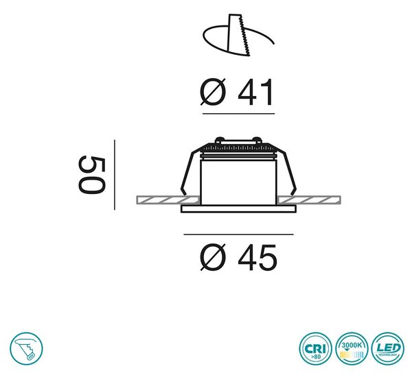 Φωτιστικό Σποτ Χωνευτό Gea Luce Gaia GFA850C Λευκό Ματ (3000K)