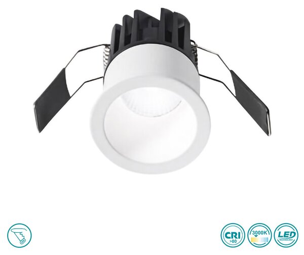 Φωτιστικό Σποτ Χωνευτό Gea Luce Qebui GFA950C Λευκό Ματ (3000K)