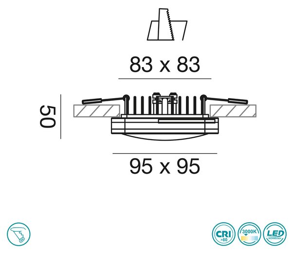 Φωτιστικό Σποτ Χωνευτό Gea Luce Cardea GFA810C Λευκό Ματ (3000K)