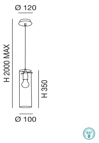 Φωτιστικό Κρεμαστό Fabas Luce Sintesi 3480-40-125 Μελί