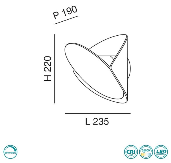 Απλίκα Fabas Luce Shield 3540-21-102 Λευκή