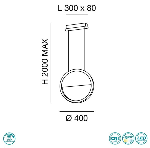 Φωτιστικό Κρεμαστό Fabas Luce Pierre 3695-40-102 Λευκό